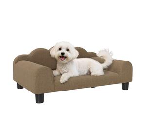 PawHut Canapé Chien Dossier accoudoirs Petits Chiens Marron