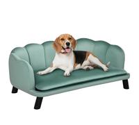 PawHut Canapé Chien lit pour Chien Chat Design Contemporain Coquillage dim. 98L x 60l x 35H cm Coussin Moelleux Velours Vert