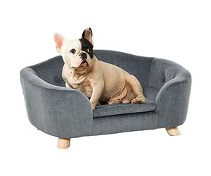 PawHut Canapé-lit pour Chien avec Coussin Doux pour Chiens de Taille XS - Gris
