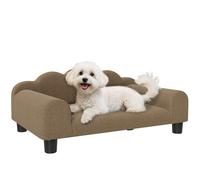 PawHut Canapé-lit pour Chien, canapé surélevé pour Chat avec Dossier et accoudoir, Salon Respirant pour Petits Chiens d'intérieur, Marron