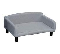 PawHut Canapé pour chien à dossier pour chien moyen 82x54x36 Gris clair