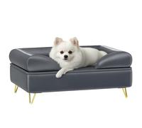 PawHut Canapé pour Chien avec Dossier Amovible et Housse Lavable - Gris