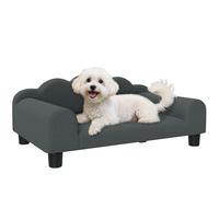 PawHut Canapé pour Chien, canapé pour Animal de Compagnie avec Dossier et accoudoirs, Respirant, pour Petits Chiens d'intérieur, 66 x 42 x 28,5 cm, Gris foncé