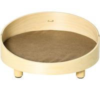 PawHut Canapé pour chiens en rat Canapé surélevé pour animaux de compagnie avec coussin Canapé pour chats Lit pour animaux de compagnie Couchage pour chiens minimal housse lavable Pieds en bois nature