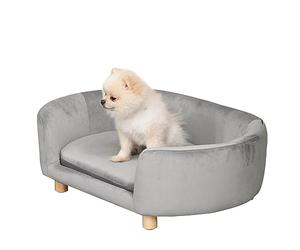 PawHut Canapé pour petit chien Gris clair 86 x 55 x 33 cm