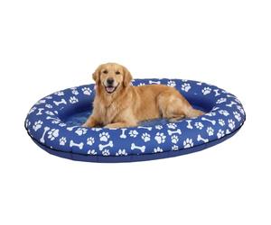 PawHut Canot Gonflable pour Chien 40kg 155x104x25cm Bleu | Tapis d'eau flottant pliable, radeau gonflable pour chien avec poignées, radeau flottant