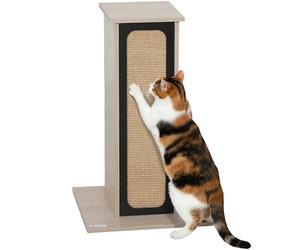 PawHut Cat Scratching Post, 63 cm de Haut avec Plateau de grattage remplaçable, perchoir supérieur, Tapis de grattage en sisal Naturel, pour Grands Chats et Chatons, chêne