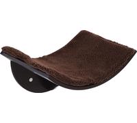 PawHut Chaise longue pour chats Chaise longue murale Lit pour chat Étagère pour chat Montage mural Coussin en peluche Marron 41 x 28 x 21 cm