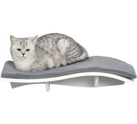 PawHut chats mur d'escalade hamac pour chats lit pour chats mur étagère pour chats montage mural meubles pour chats peluche MDF blanc 53 x 28 x 12 cm