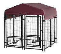 PawHut Chenil extérieur pour chiens - Acier 120x120x138 cm - Multicolore