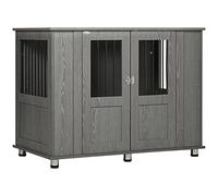 PawHut Chenil Table d'appoint pour Chiens Extra-Larges 114x60x82 cm Gris