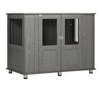 PawHut Chenil Table d'appoint pour Chiens Extra-Larges 114x60x82 cm Gris | Chenil avec porte magnétique