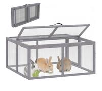 PawHut Clapier 110 x 105 x 50 cm Gris