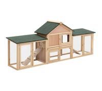 PawHut - clapier - Bois - 210x45.5x84.5cm - Bois naturel