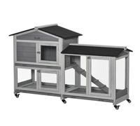 PawHut - Clapier - Bois de Sapin - 157.4x53x99.5cm - Gris