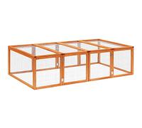 PawHut Clapier cage lapins extérieur intérieur pliable 2 portes supérieures 181L x 100l x 48H cm bois massif pin | Aosom France