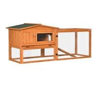 PawHut Clapier Cage à Lapins Rongeurs 2 Étages 156L x 58l x 68H cm Orange
