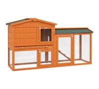 PawHut Clapier Cage À Lapins Rongeurs 2 Niveaux 150L x 45l x 85H cm