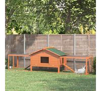 Clapier cage à lapins rongeurs XXL étage toit bitumé tiroir déjection 3,09L x 0,79l x 0,86H m bois massif pin pré-huilé