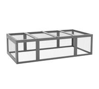 PawHut clapier en Bois de Sapin résistant à l'hiver Cage à Lapins avec Toit ouvrant 180x90x48 cm Cage à Lapins Outdoor Clapier pour Petits Animaux Lapins Cochons d'Inde Gris