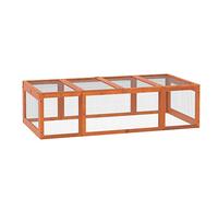 PawHut Clapier Lapin extérieur en Bois, Cage Cochon d'Inde 180 x 90 x 48 cm avec Toit ouvrable et Portes verrouillables, abri pour rongeurs avec enclos et Espace Libre pour Petits Animaux, Jaune