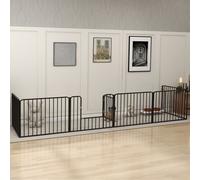 PawHut Clôture pour Chiens à 6 Panneaux Modulables d'Intérieur et d'Extérieur, en Acier, 164x83x60 cm, Noir