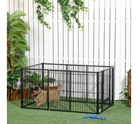 PawHut Clôture pour Chiens de petite taille avec 6 panneaux pour Intérieur et Extérieur, 82,5-150x79x61cm Métal