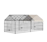 PawHut Clôture pour Petits Animaux 220 x 103 x 103 cm Noir et Beige