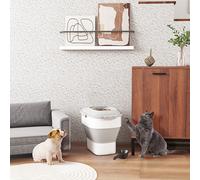 PawHut Conteneur à croquettes pour chien pliable 25L rangement hermétique couvercles hermétiques roulettes 44 x 32 x 37 cm gris