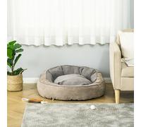 PawHut Coussin pour Chiens avec Rebords Surélevés, Revêtement en Tissu, 85x85x35cm, Gris