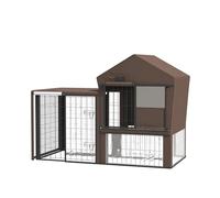 PawHut Couverture clapier Lapin imperméable Cage cobaye Marron