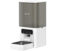 PawHut Distributeur automatique pour chats, 4,5 L WiFi avec minuterie, programmable pour 1-10 repas, distributeur automatique avec enregistreur vocal et double alimentation pour chatons et petits chie