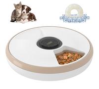 PawHut Distributeur de Nourriture pour Animaux de Compagnie Écran LED Blanc