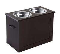 PawHut - gamelle - Bois - 60x30x41cm - Marron