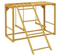 PawHut Échafaudage pour Poules en Bois, Aire de Jeux avec balançoires, échelle, Plate-Forme, perchoir, Cadre d'escalade pour 3 à 4 Poules, Bois Naturel