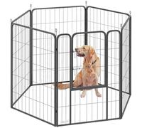 PawHut Enclos Chien Acier Grandes Races 100 cm Haut Noir