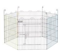 PawHut Enclos Chien Pliant en Acier 6 Panneaux Ø 120 x 60 cm Multicolore | Parc pour Chiens, Lapins, Rongeurs, Petits Animaux, Intérieur et Extérieur, avec Porte, Panneaux 58 x 60 cm