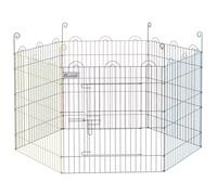 PawHut Enclos Chien Pliant en métal Parc pour Chiens Lapins rongeurs Petits Animaux intérieur et extérieur 6 Panneaux 58 x 60 cm avec Porte Ø 120 x 60 cm Multicolore