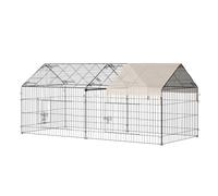 PawHut Enclos extérieur pour Petits Animaux, cochons d'Inde, avec Couvercle, enclos extérieur, enclos pour Petits Animaux, Acier, 220 x 103 x 103 cm, Beige