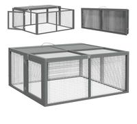 PawHut Enclos Lapin Extérieur Pliable Parc Lapin 110x105x50cm Gris