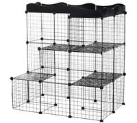 PawHut Enclos modulable pour petits animaux 105x70x116cm Noir