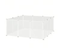 PawHut Enclos parc modulable pour petits animaux 12 panneaux pour lapin, hamster, chiot, cochon 105 x 105 x 45 cm blanc Description:Cet enclos pour chiots et petits animaux de PawHut est une solution