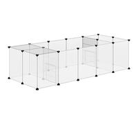 PawHut Enclos Parc modulable pour Petits Animaux 20 Panneaux pour Lapin, Hamster, Chiot, Cochon 175 x 70 x 45 cm Blanc