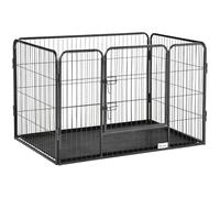 PawHut Enclos Parc pour Chien 4 Panneaux avec Fond 109L x 74l x 71H cm