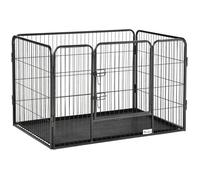PawHut - Enclos parc pour chien - Acier - 109x74x71cm - Noir