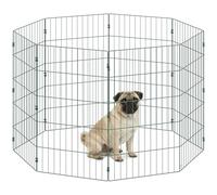 PawHut Enclos pliable à 8 panneaux pour chiots, parc de jeu pour intérieur/extérieur, avec piquets de mise à la terre, hauteur 80 cm