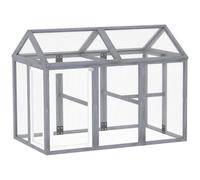PawHut Enclos Poulailler 1,18 m² pour 1-3 Poules 140x88,5x106cm Gris