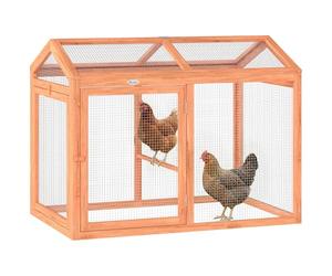 PawHut Enclos Poulailler Combinable 2 Poules 104 x 70,5 x 84 cm Orange