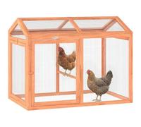 PawHut Enclos Poulailler Combinable 2 Poules 104 x 70,5 x 84 cm Orange | Bois Naturel, Parc Grillagé Modulable Et Extensible, Poulailler De Protection, Maillage Dense, Agrandissement Enclos Poule
