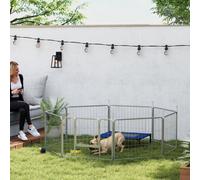PawHut Enclos pour animaux, Clôture pour chiens, Terrain de jeu pour animaux, facilement adaptable, en acier inoxydable
